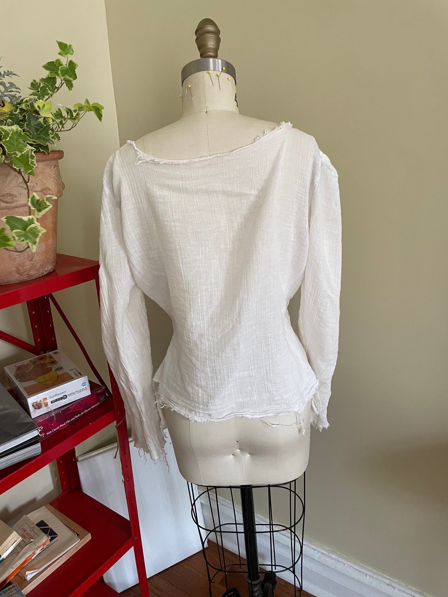 cotton gauze tie shirt