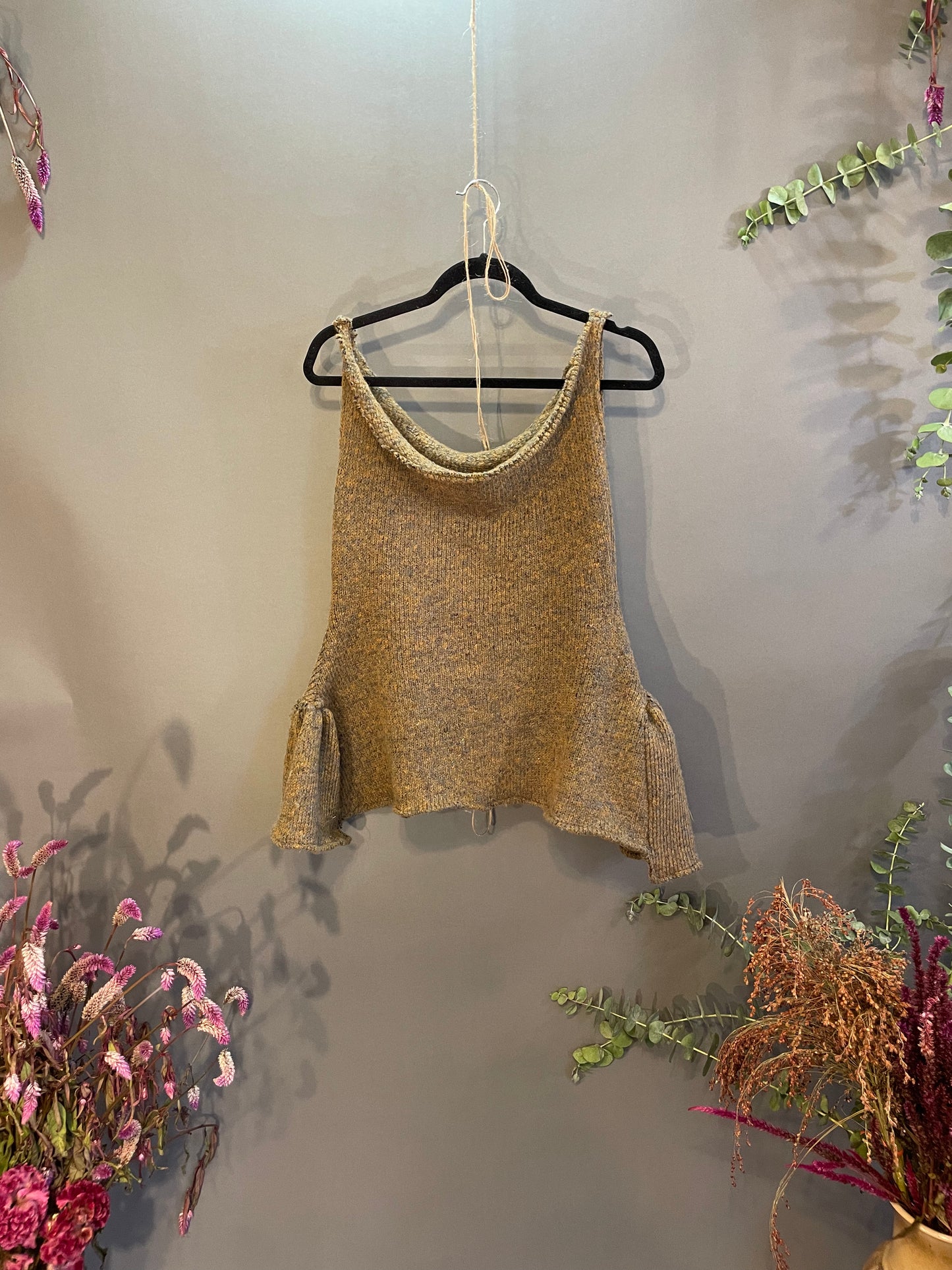 Off shoulder wool top