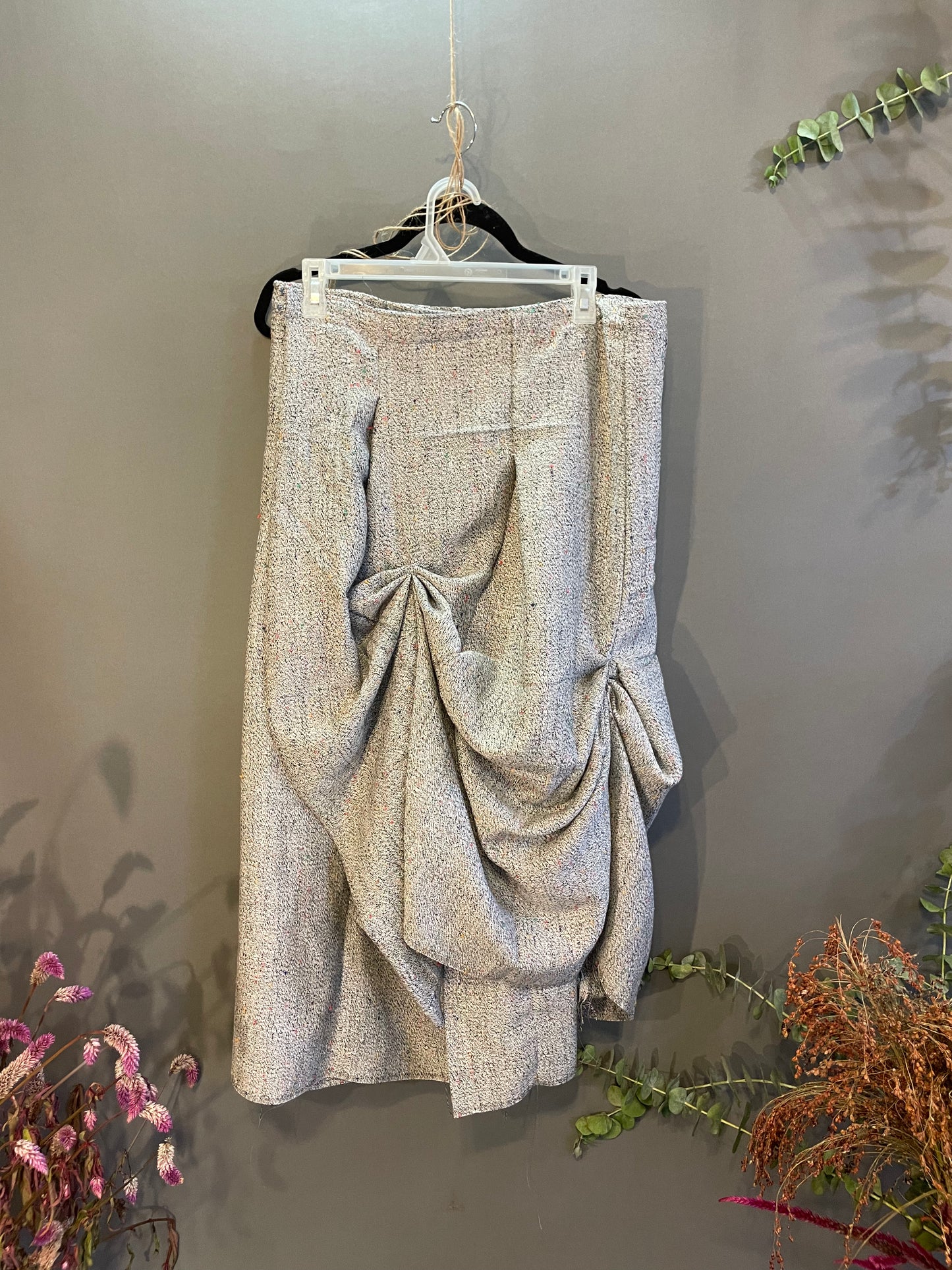 Wool blend wrap skirt